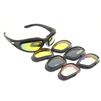Окуляри тактичні Daisy C5 (4 колір. лінзи, гумка, чохол), жорсткий кейс