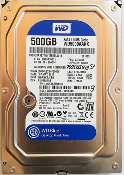 Жесткий диск для компьютера Western Digital 500GB 3.5" 16MB 7200rpm 6Gb/s (WD5000AAKX) SATA-III Б/У