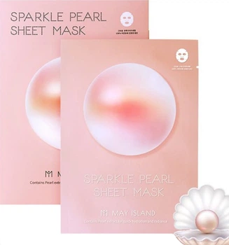 Набор тканевых масок для лица May Island Sparkle Pearl Sheet Mask 5EA Увлажняющих с жемчугом 30 г х 5 шт (8809515400464)