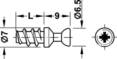 Болт стяжки Hafele Rafix 16.5 мм M20 100 шт (263.20.131)