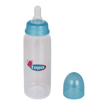 Бутылочка пластмассовая TOPO BUONO силиконовой соской, 250 мл, T001/1 синяя