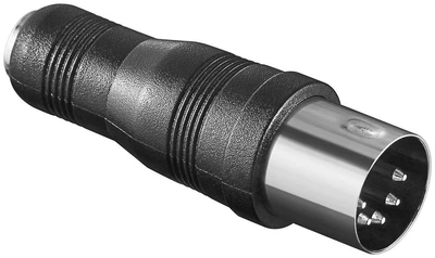 Перехідник аудіо Delock Jack 3.5mm 3pin-DIN F/M (5pin) адаптер Stereo чорний(70.08.4703)