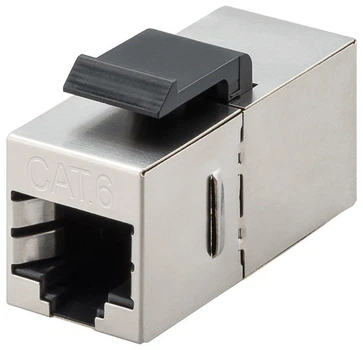Перехідник мережевий Goobay RJ45 STP6 F/F Keystone Modular Couple 1:1 срібний(75.09.6100)