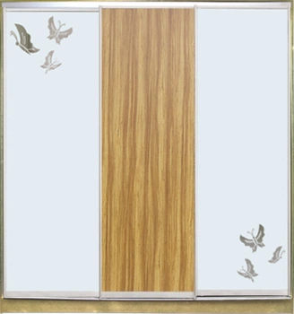 Шкаф купе Luxe Studio Стандарт-1 ДСП/Зеркало с Пескоструем-10 2100x2100x450 трехдверный (32229)