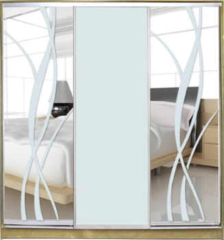 Шкаф купе Luxe Studio Стандарт-1 Зеркало с Пескоструем-5 2100x2000x450 трехдверный (31818)