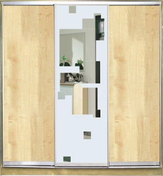 Шкаф купе Luxe Studio Стандарт-1 ДСП/Зеркало с Пескоструем-2 2100x2200x450 трехдверный (32487)