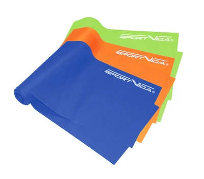 Лента-эспандер для спорта и реабилитации SportVida Flat Stretch Band 3 шт 120 х 15 см 0-15 кг SV-HK0183