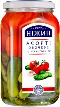 Овочеве асорті Ніжин 1 у скляній банці 920 мл (4823006802050)