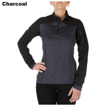 Женские боевая тактическая рубашка 5.11 Tactical WOMEN'S RAPID HALF ZIP 62381 Large, Charcoal
