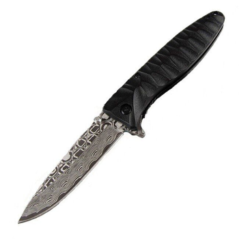 Нож туристический Ganzo F620b-2, черный с травлением (61885)