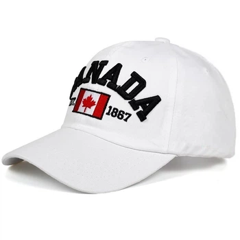Кепка Бейсболка Canada (Канада) с изогнутым козырьком Белая, Унисекс WUKE One size