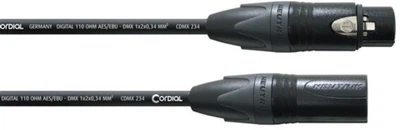 DMX кабель Cordial Neutrik XLR female 3-pole / XLR male 3-pole 3 м Black (CPD 3 FM)
