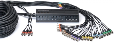 Мультикор Cordial Stagebox system (subsnake) 24 x input, 4 x output / pigtail Rean XLR male 30 м Black (CYB 24-4 C)