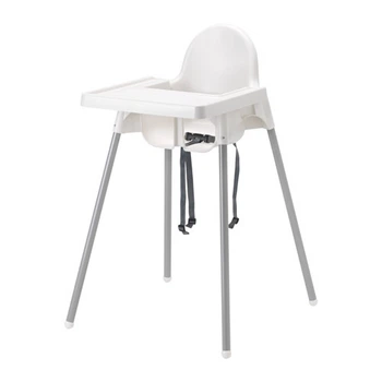 Дитячий стільчик IKEA ANTILOP високий з піддончиком срібло 290.672.93