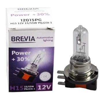 Галогенова лампа Brevia 12015PC H15 12V 15/55W PGJ23t-1 Power +30% CP