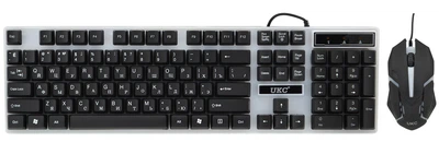 Проводная компьютерная USB клавиатура + мышка UKC K01 с подсветкой (5559)