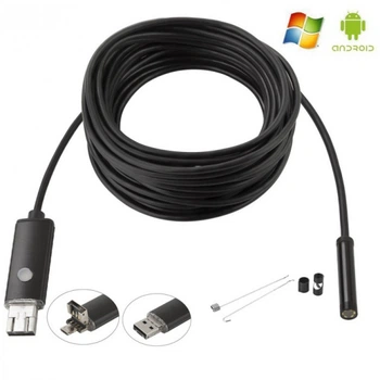 Эндоскоп цифровой универсальный инспекционная камера 3,5 метров 5,5 мм USB Micro-USB TYPE-C Digital (4008MD)