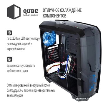 Корпус QUBE QB40X Black-Blue (QB40X_WBNU3)