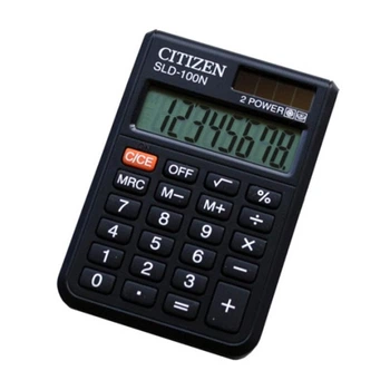 Калькулятор Citizen SLD-100 III; карманный, 8-разрядный, литиевая + солнечная батарея (двойное), 90 x 60 x 11 мм