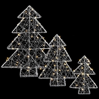 Декоративное украшение Luca Lighting из 3 фигурок Три ёлки 43x6x57 см (8718861498509)