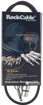 Микрофонный кабель RockCable RCL30381 D6 F 1 м Black (RCL30381 D6 F)