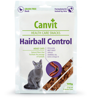 Полувлажные лакомства Canvit Hairball Control для легкого выведения комков шерсти для кошек 100 г (can514083)