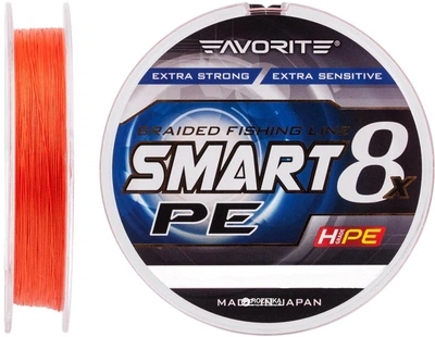 Шнур Favorite Smart PE 8x 150 м # 2.0/0.242 мм 13.8 кг Красно-оранжевый (16931085)