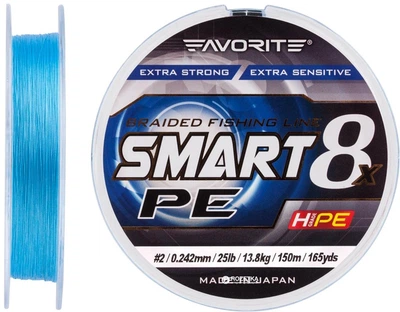Шнур Favorite Smart PE 8x 150 м # 2.0/0.242 мм 13.8 кг Голубой (16931076)