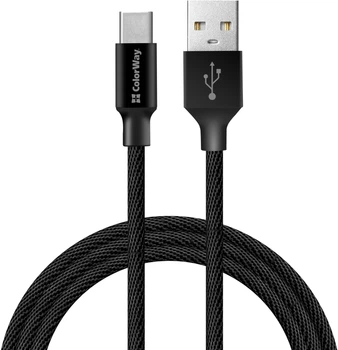 Кабель Colorway USB - Type-C 2.4А 2 м Black (CW-CBUC008-BK)