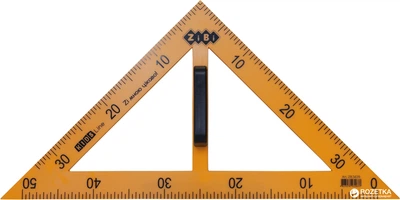 Угольник ZiBi Teacher 90°/45° 50 cм Желтый (ZB.5639)