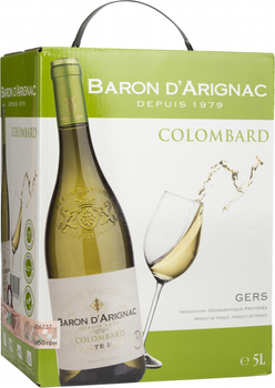 Вино Baron d'Arignac Colombard біле сухе 5 л (3263286318055)