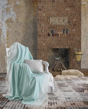 Плед-накидка Eponj Home Buldan Keten - Etnik 170*220 su yesili зеленый