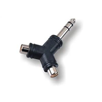 Переходник Roxtone RA048 2 x RCA female (мама) - Jack 6.3 stereo male (папа)