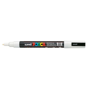 Маркер для всех типов поверхности Uni Posca 0.9-1.3 мм Белый (PC-3M.White)