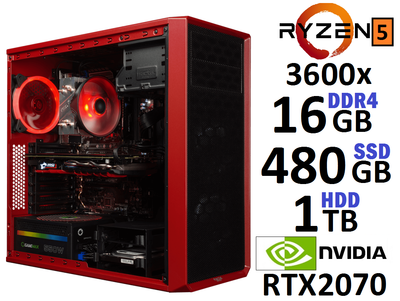 Компьютер Игровой Ryzen 5 3600X RTX2070 V1