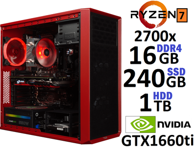 Компьютер Игровой Ryzen 7 2700X GTX 1660 Ti