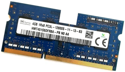 Оперативна пам'ять для ноутбука Hynix SODIMM DDR3L 4Gb 1600MHz 12800s CL11 (HMT451S6DFR8A-PB N0 AA) Б/У