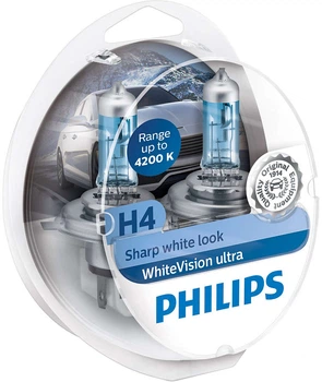 Автолампы Philips WhiteVision Ultra +60% H4 (12342WVUSM)