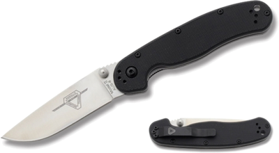 Карманный нож Ontario RAT II Folder - Satin гладкая РК Черная рукоять (8860)