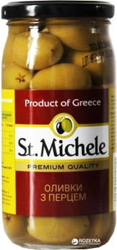 Оливки зеленые St. Michele с перцем 380 г (5206690010151)