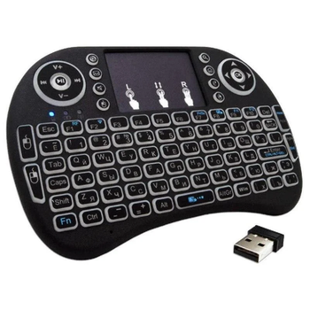 Бездротова клавіатура з тачпадом wireless MWK08 (I8) Чорна з білим
