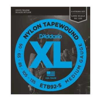 Струны D`ADDARIO ETB92-5 XL NYLON TAPEWOUND 5 STRING BASS 50-135