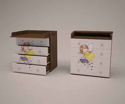 Комод детский пеленальный MebTeh Дюймовочка (80 x 45 x 90 см) Орех Экко