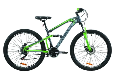 Велосипед двухподвес горный (спортивный) 27.5" Formula Blaze 2020 рама 16" серо-зеленый на рост 165-185 см (OPS-FR-27.5-047)