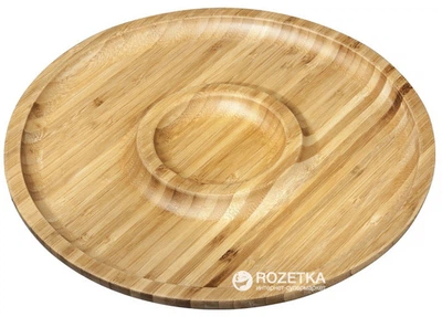 Дошка сервірувальна двосекційна Wilmax Bamboo кругла 25 см (WL-771047)