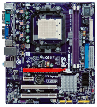 Материнская плата EliteGroup GeForce7050M-M V2.0 ( Socket AM2, DDR2, Geforce7050PV , PCI-Ex16 ) Б/У