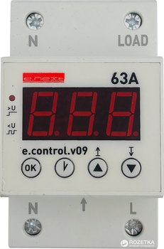 Реле контролю напруги E.NEXT однофазне 63А з індикацією e.control.v09 (p0690014)