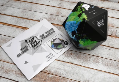 Объемный 3D Глобус My Pin Map Black Globe, черный цвет, 23 см