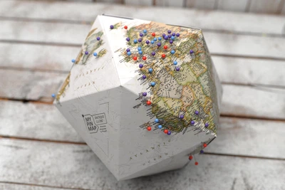 Объемный 3D Глобус My Pin Map, "Антикварная карта мира" Antique Map Globe