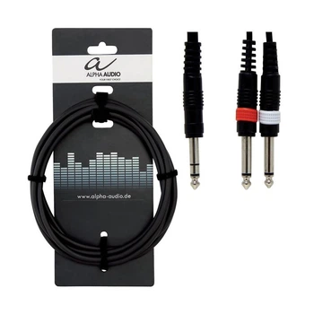 Инструментальный кабель Jack 6,3 - 2xJack 6,3 6м Alpha Audio Basic 190.110